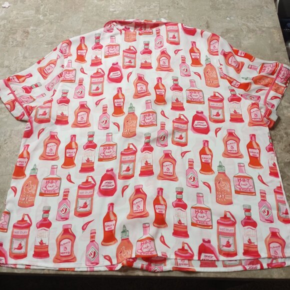 Room Service Hot Sauce Matching Set Satin Pajamas - Picture 4 of 9